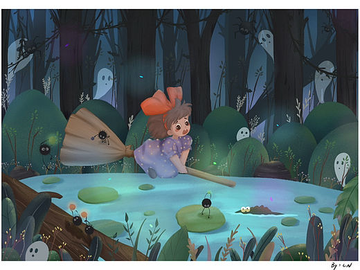 插画｜误闯森林（个人主页-ZNjE3NDg1NDQ=） - 创作习作 - 站酷设计师耳东家的原创素材 - 站酷ZCOOL