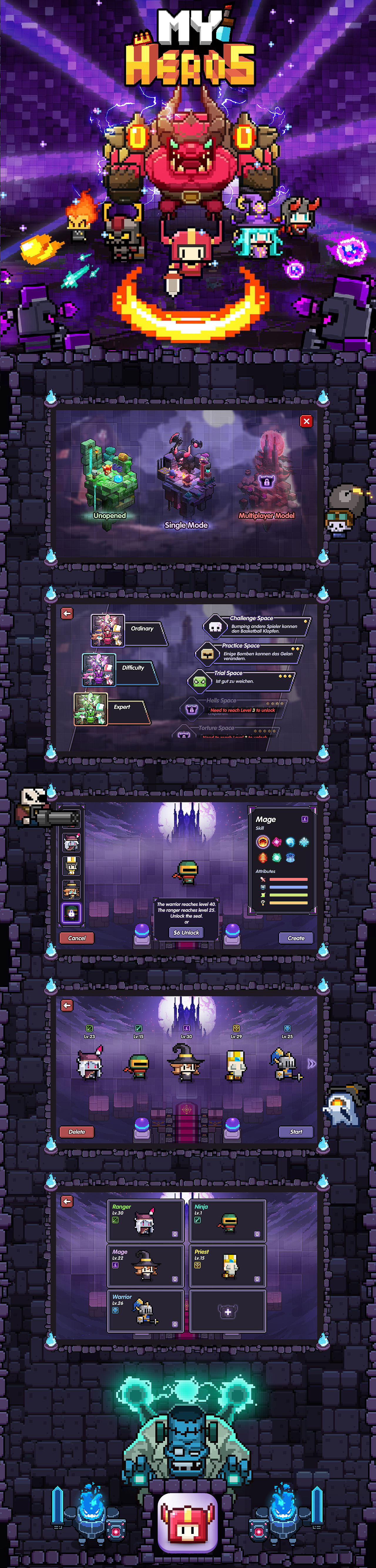 R2Games项目作品-《My Heroes》像素风格(2018-2019)