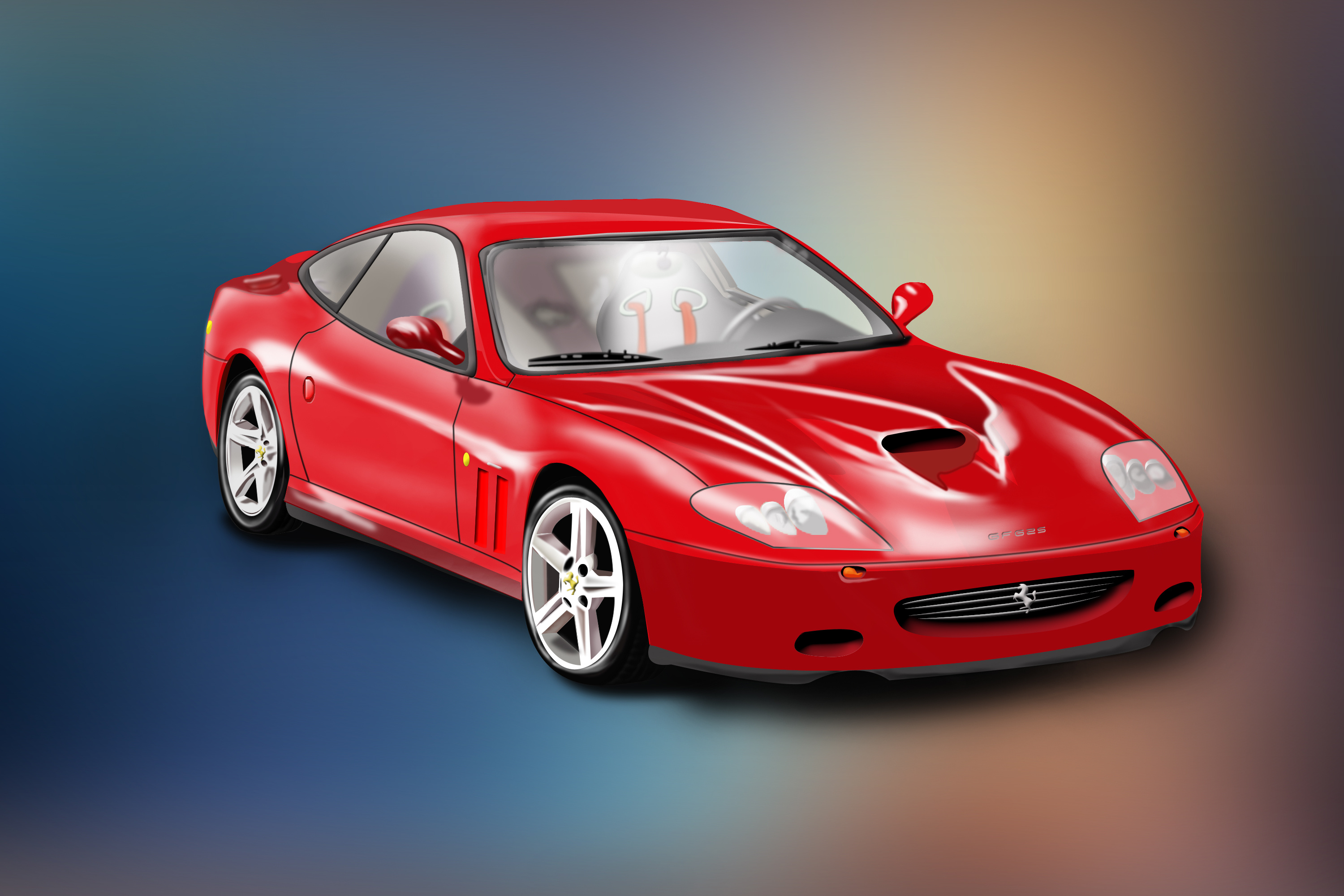 新手看教程用ps做的车