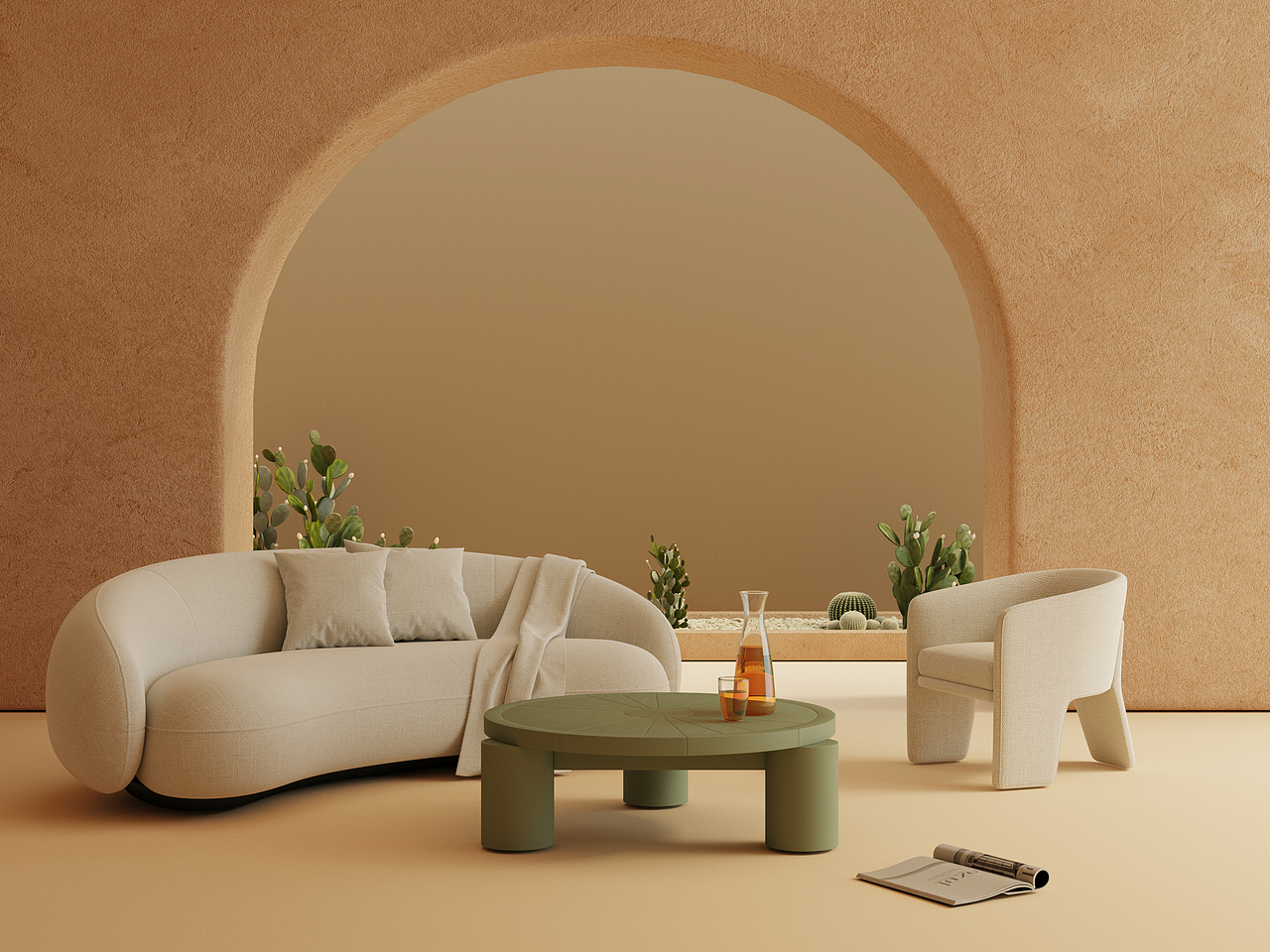 【家具3D渲染】莫兰迪色系