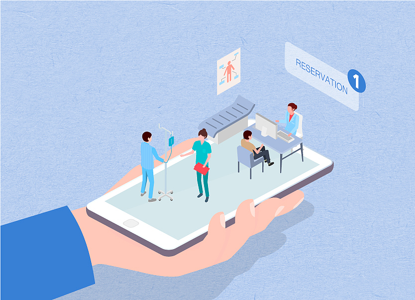 2.5D医疗医院插画