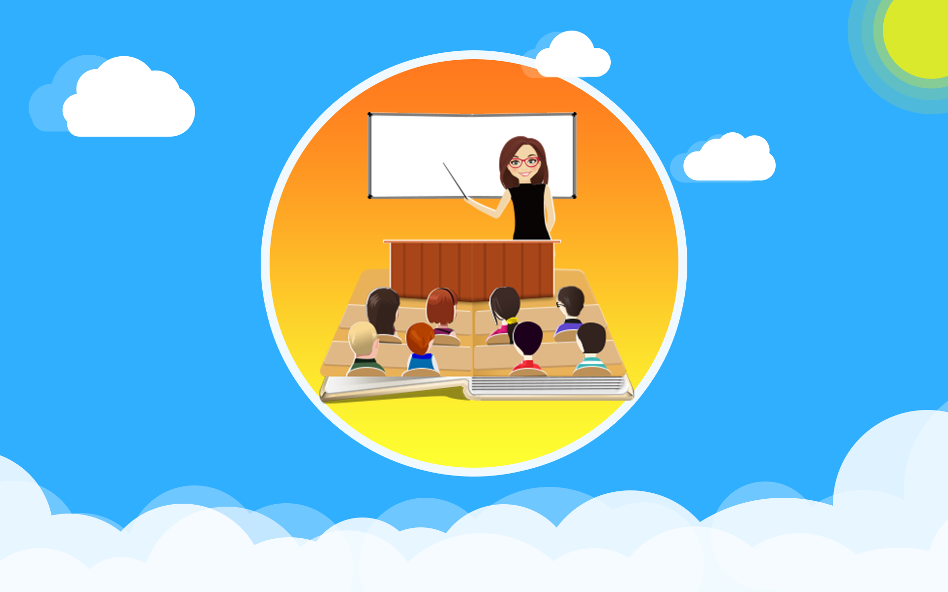 教育/老师/课本/插画