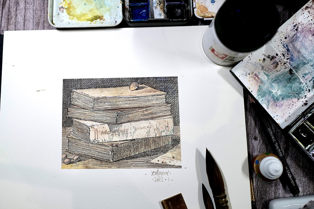钢笔淡彩班课堂示范(图ZMjg4MDQ2OTUy) - 儿童插画 - 站酷设计师小新插画原创素材 - 站酷ZCOOL