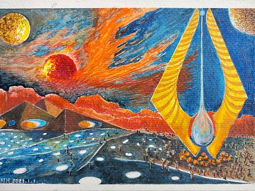 巨型钟摆纪念碑（个人主页-ZNjQ4MjQ4NzI=） - 艺术插画 - 站酷设计师费泊然原创素材 - 站酷ZCOOL