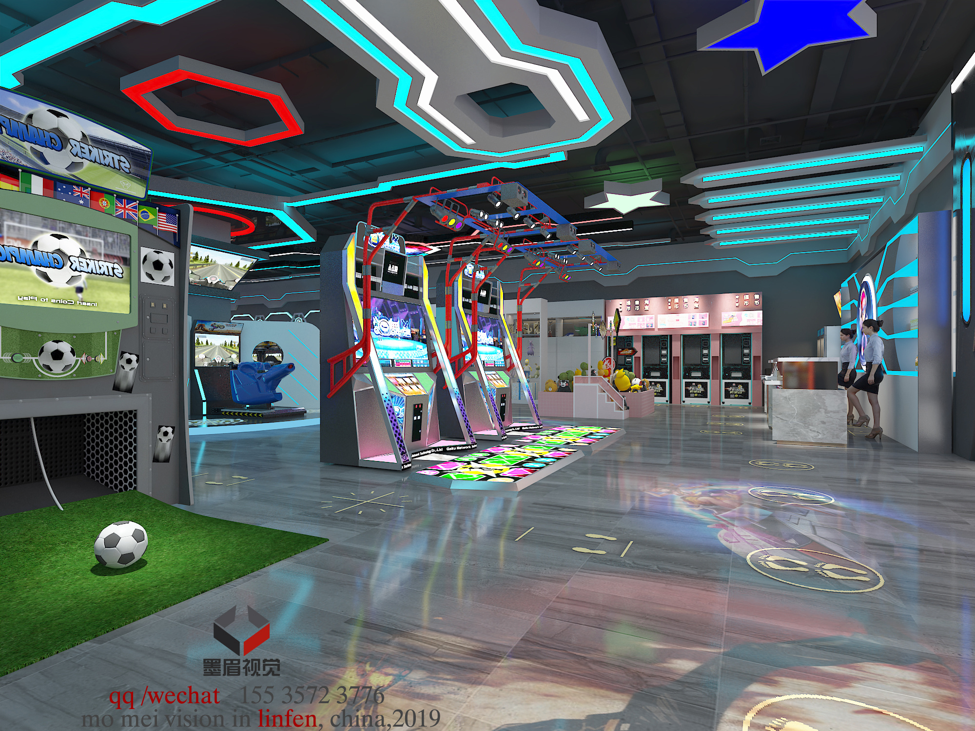 b-1电子娱乐竞技厅电玩城游戏厅乐高墙面 (1)3d模型下载-【集简空间】「每日更新」