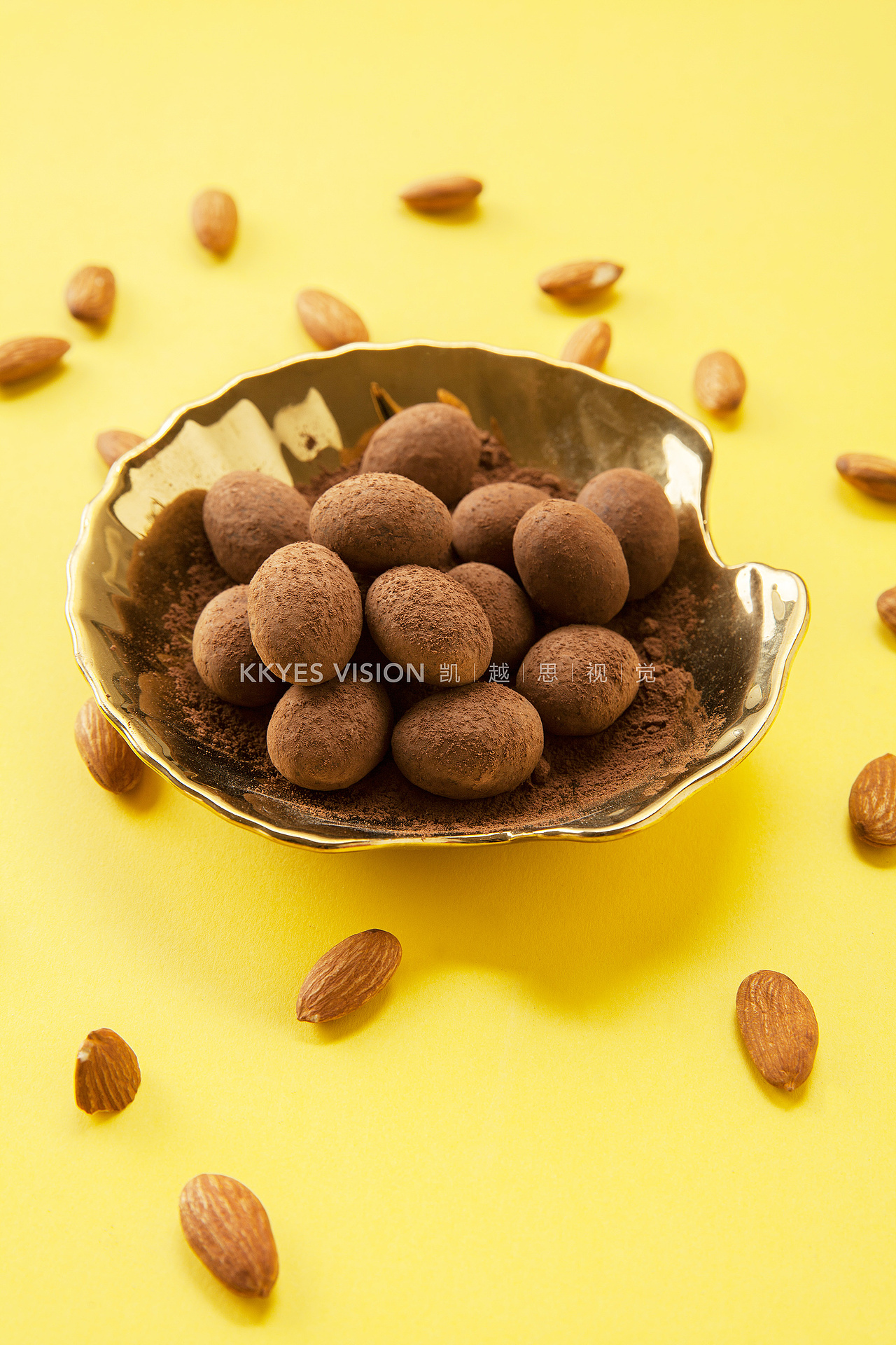 食品杏仁可可粉巧克力巴旦木零食南京静物拍摄商业摄影