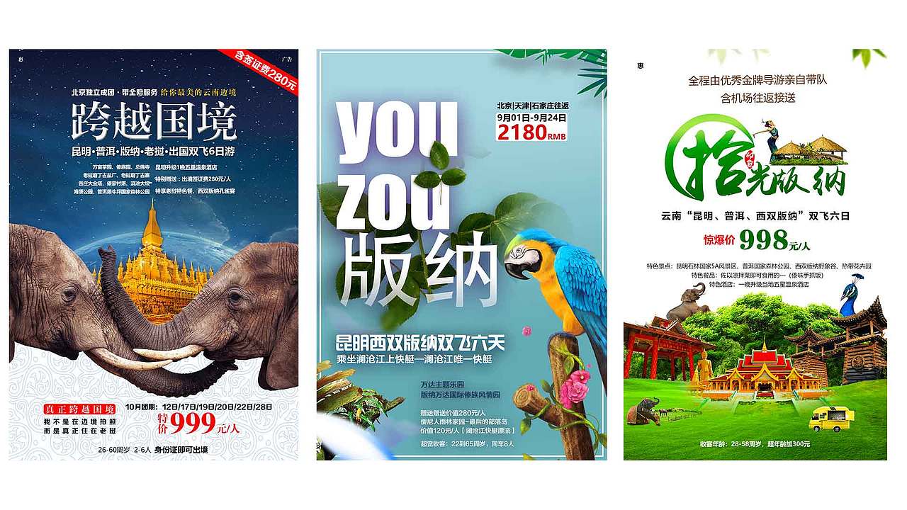 2016-2019年云南旅游海报·版纳系列（图ZMjAzMTA5ODU2） - 海报 - 站酷设计师天问设计原创素材 - 站酷ZCOOL