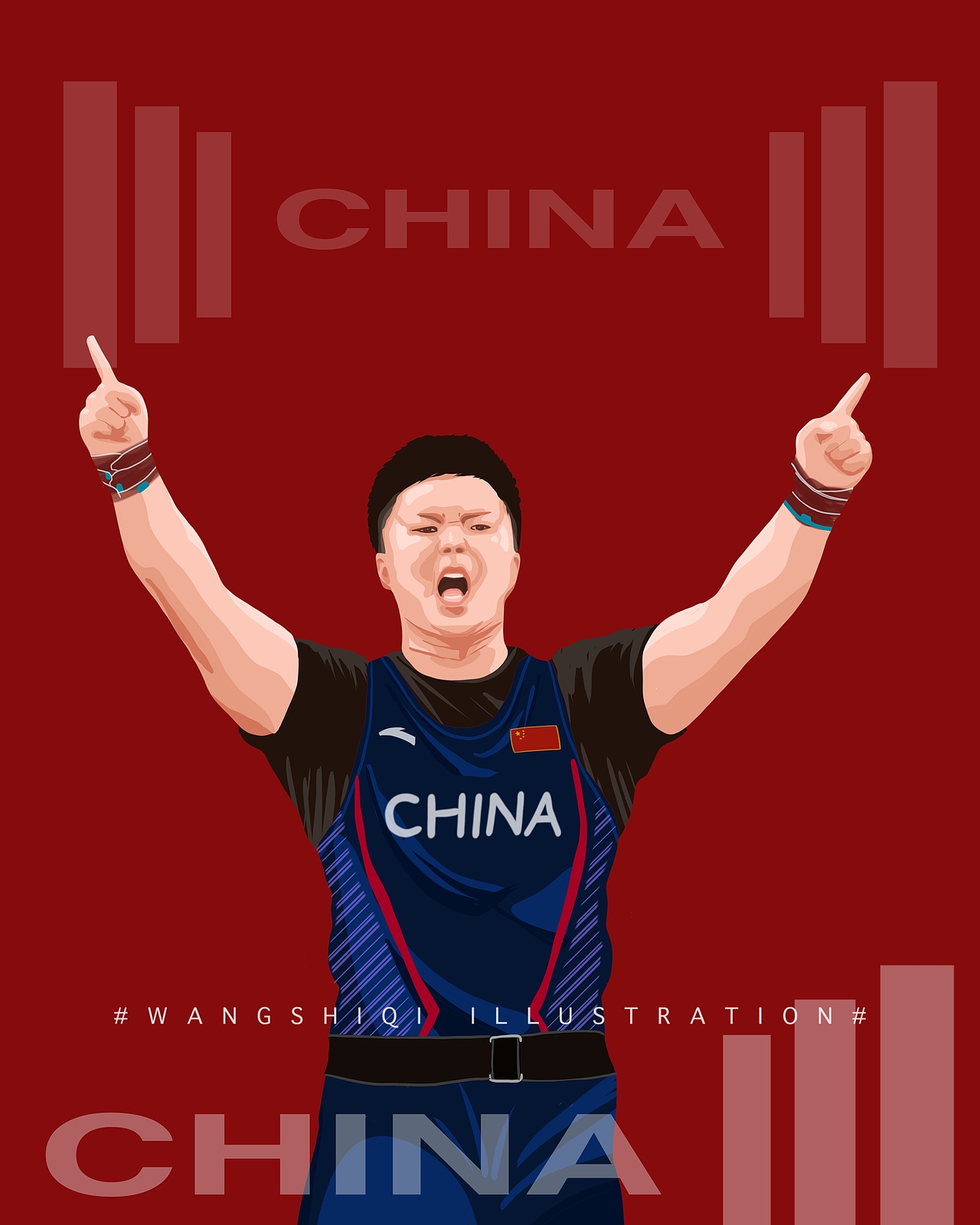 东京奥运会--中国代表队,procreate人像插画抗疫作品2020-2022博客