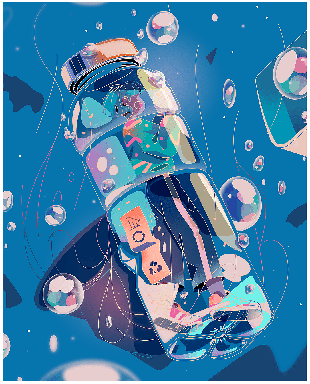 海洋环保-发现环保之美|插画|商业插画|弥青藤 - 原创作品 - 站酷