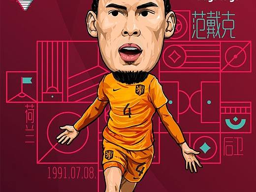 挑战100天画100个世界杯球星：倒计时8天～范戴克