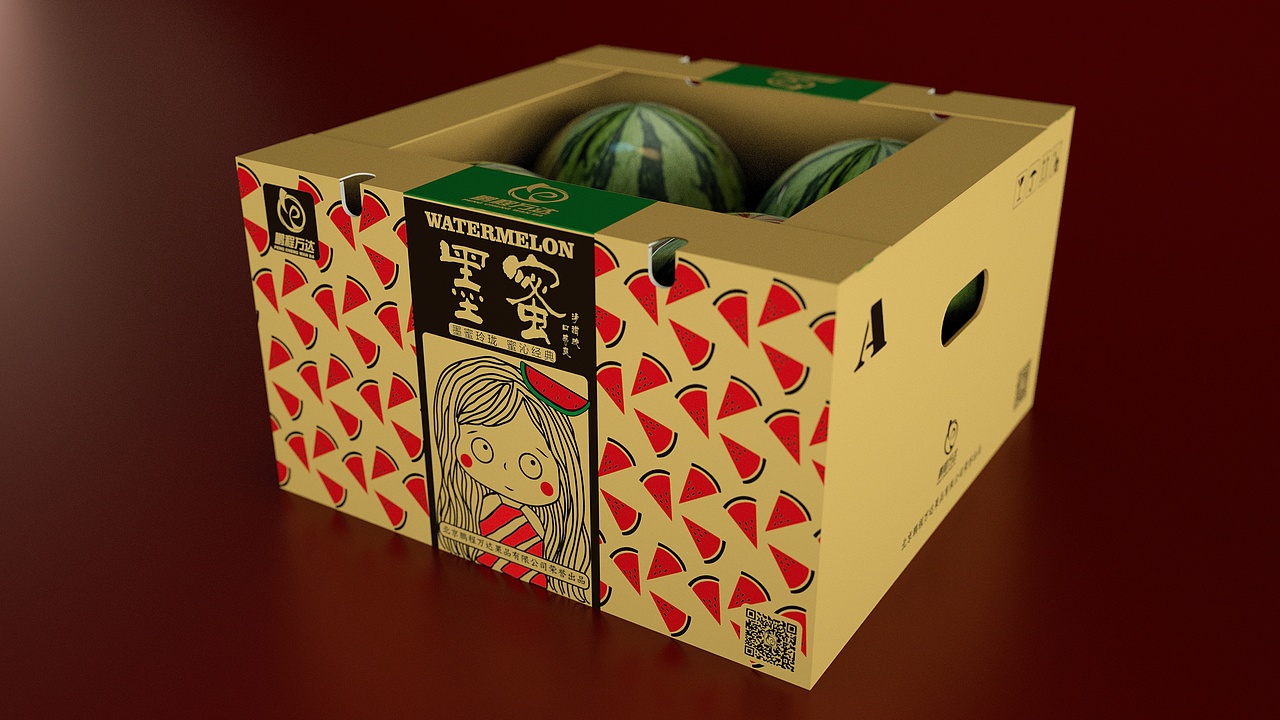 给印厂设计的一批西瓜纸箱包装模版