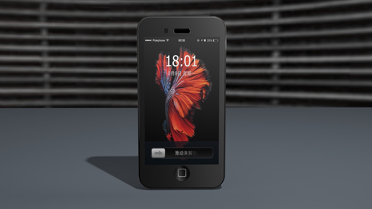 iPhone 4手机渲染图C4D