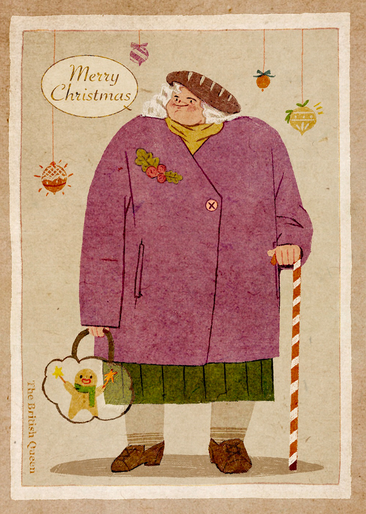 「圣诞奶奶复古插画」插画 X 教程（图ZMjM2MzYyMDg0） - 创作习作 - 站酷设计师Giggle橙子原创素材 - 站酷ZCOOL