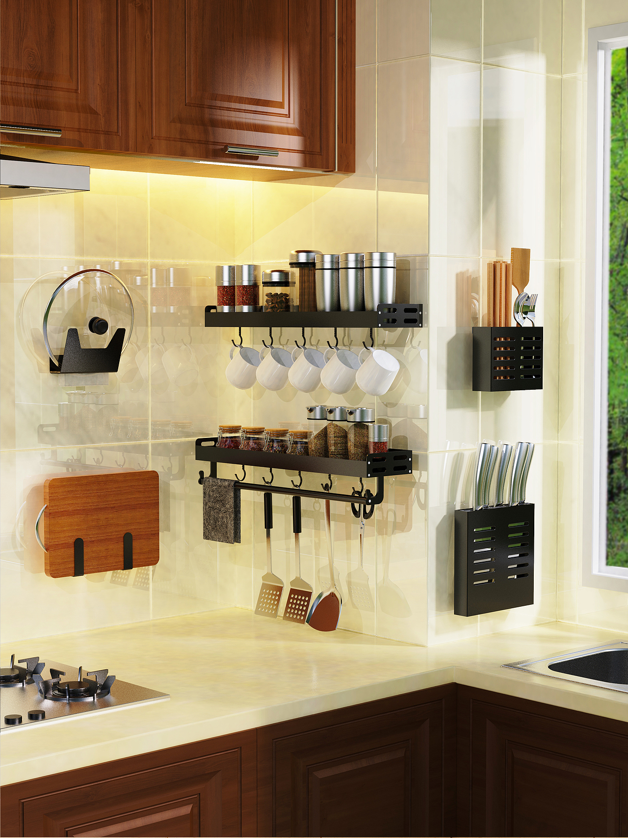 Keyshot渲染—厨房场景搭建、厨房置物收纳架