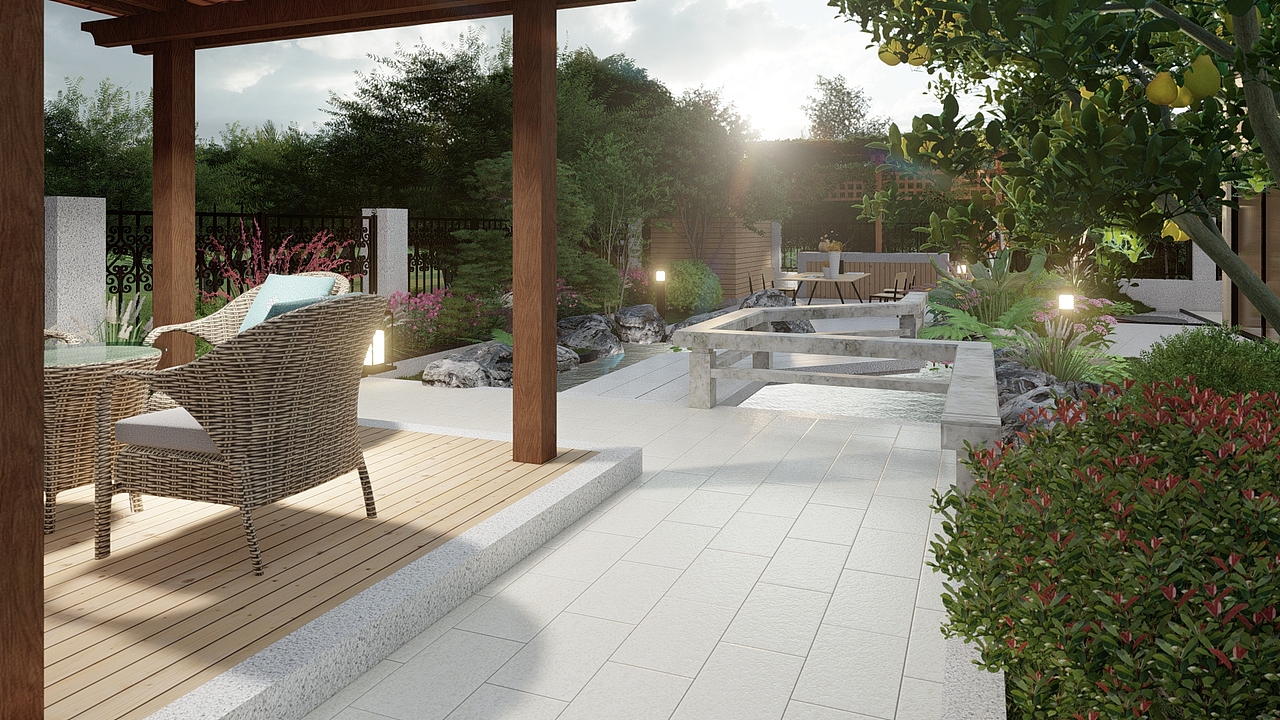 重庆渝北300平现代中式花园（纯设计）（图ZMjQ3MzM1NTky） - 景观设计 - 站酷设计师TchWu景观设计原创素材 - 站酷ZCOOL