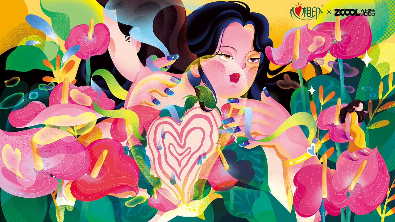 心相印【亲密爱人】（图ZMzM3MjY4ODM2） - 商业插画 - 站酷设计师阿雅嘿limengya原创素材 - 站酷ZCOOL
