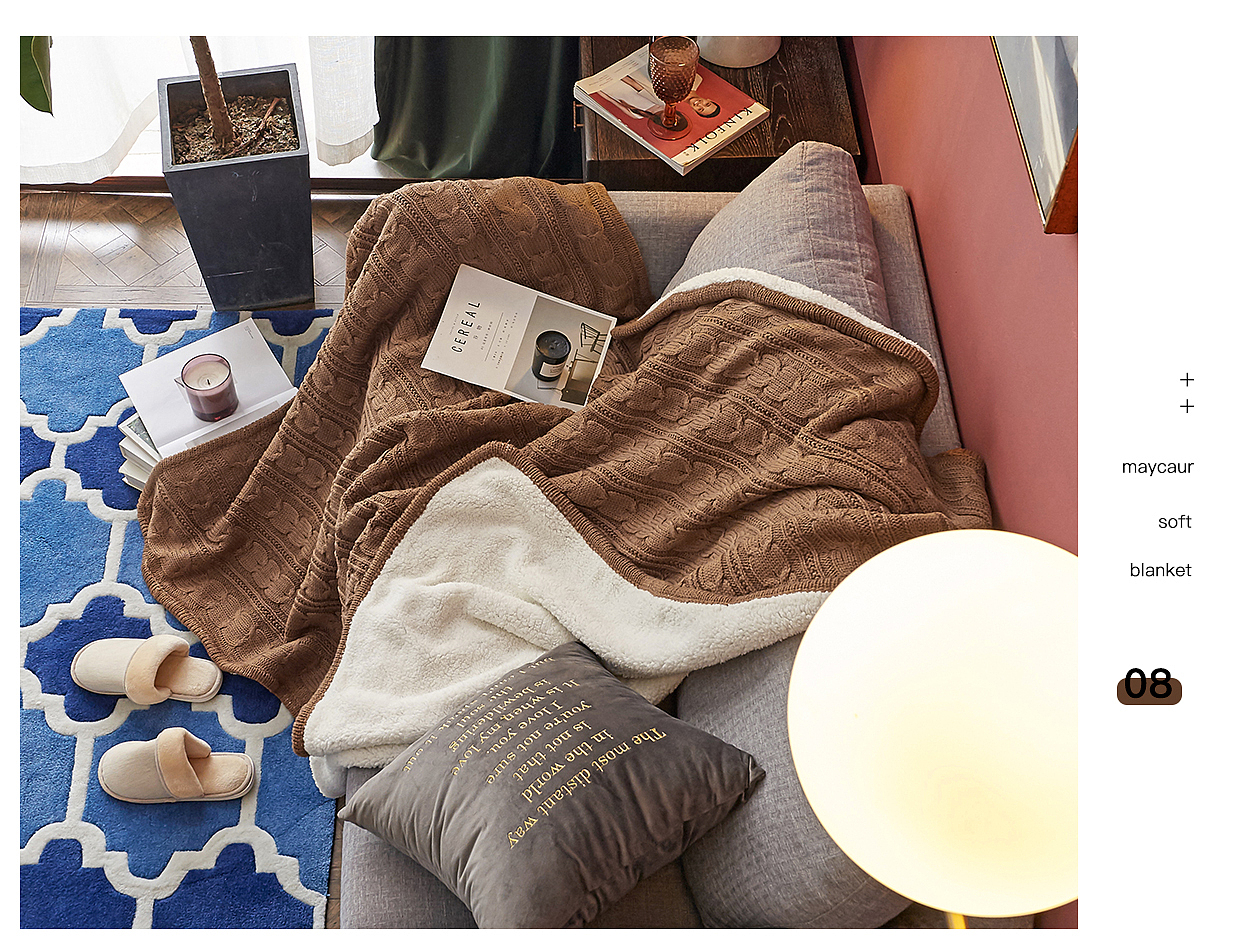 小井家羊羔绒毯子详情页面