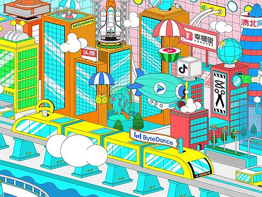 字节跳动LOGO延展  ByteDance模方