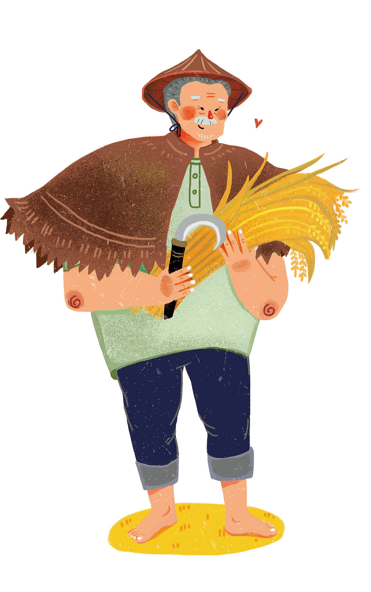 蓑衣老農(nóng)包裝人物（圖ZMTMzMDQ0NTA0） - 商業(yè)插畫 - 站酷設(shè)計(jì)師馮馮是娉原創(chuàng)素材 - 站酷ZCOOL