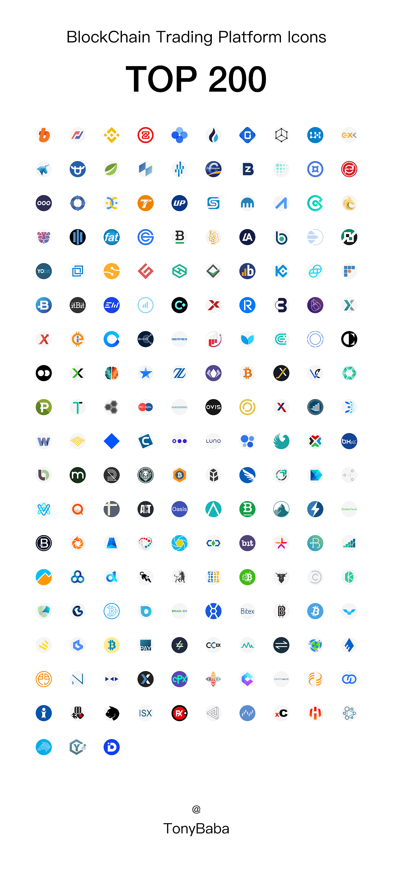 180+数字货币交易平台矢量LOGO