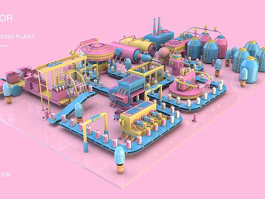 臨摹c4d作品 做了兩天 少了點(diǎn)東西 燈光打的也不太好（個(gè)人主頁-ZMzQ1MzY4MTI=） - 場景 - 站酷設(shè)計(jì)師隱六翼原創(chuàng)素材 - 站酷ZCOOL