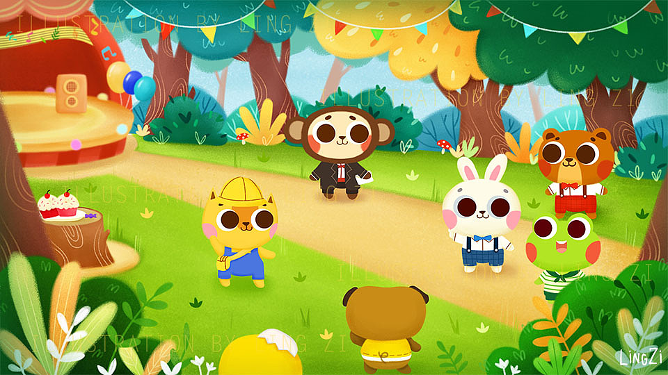商业项目：儿童教育软件《森林音乐会》和《小猫钓鱼》（图ZMTU4NTQ5ODA4） - 影视后期 - 站酷设计师崚子LING原创素材 - 站酷ZCOOL