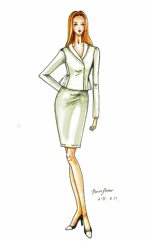 时尚ol职业装效果图