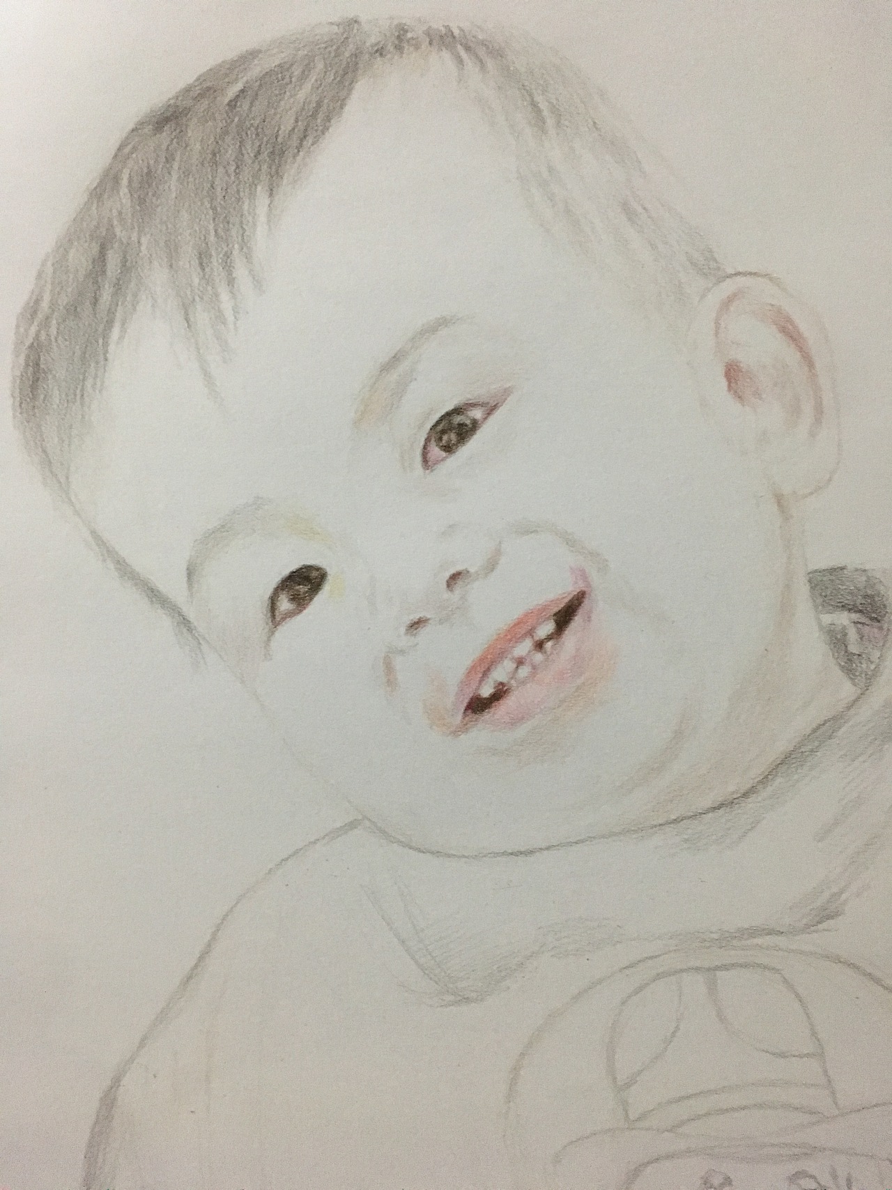 手绘彩铅《儿子》