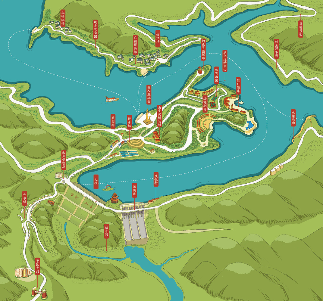 手绘地图_升钟湖_含设计分析