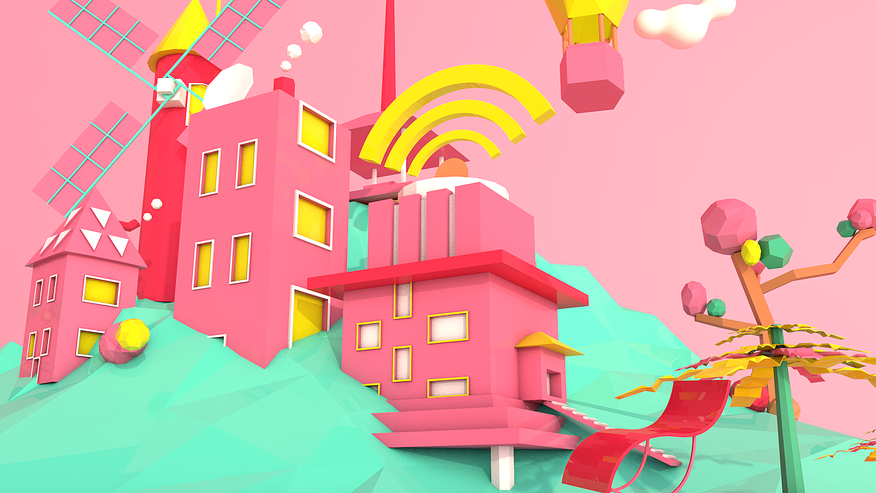 小米全面屏创意海报——低多边形风格