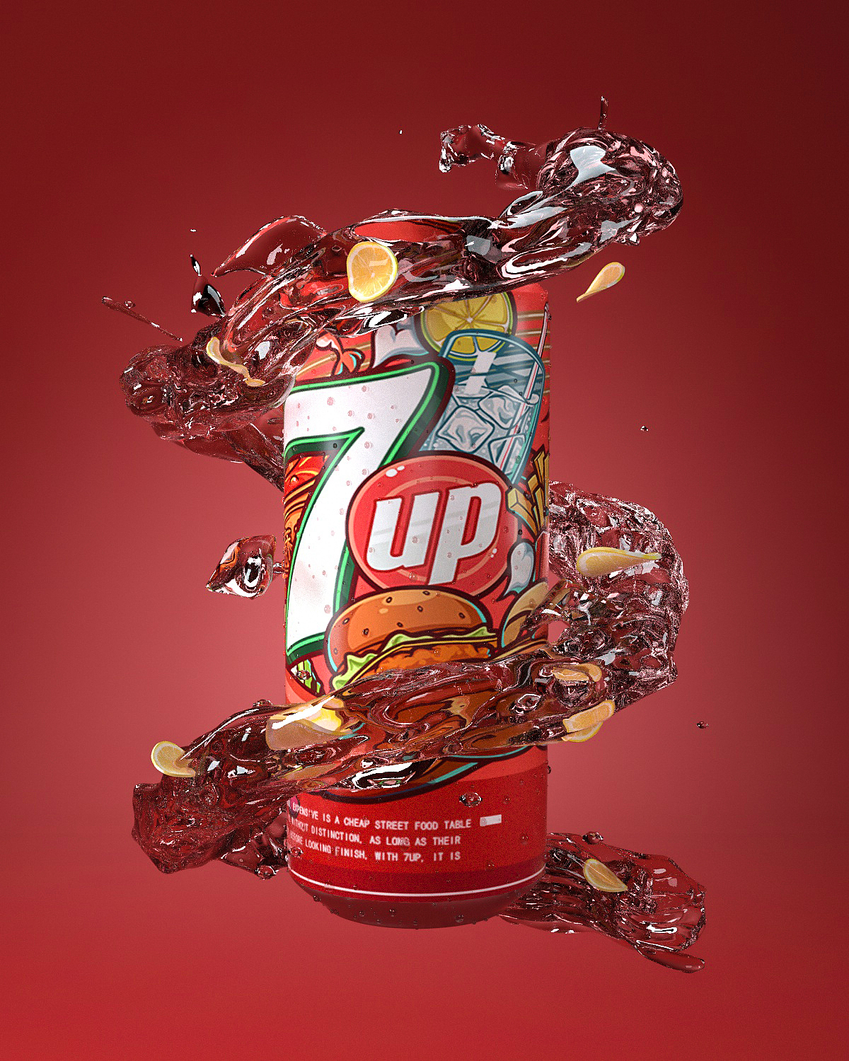 C4D产品渲染-七喜产品（图ZMTY3MDQzMjY0） - 其他三维 - 站酷设计师elijah多力原创素材 - 站酷ZCOOL