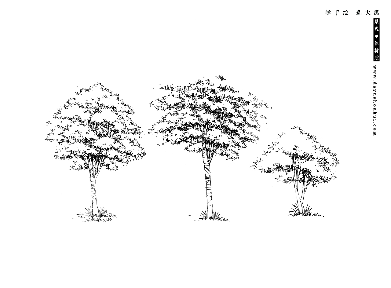 大禹手绘--景观手绘临摹（合辑1）（图ZMjEzOTczMTY0） - 景观设计 - 站酷设计师大禹手绘原创素材 - 站酷ZCOOL