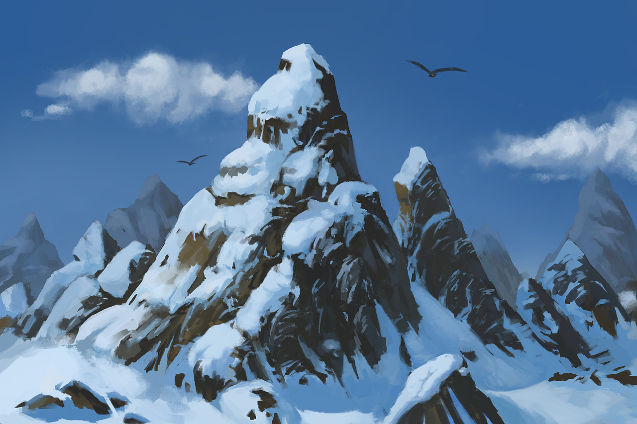 练习 山体|插画|游戏原画|王大喇叭花儿 - 原创作品 - 站酷 (zcool)