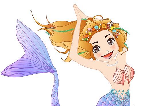 【美人鱼】卡通插画 手绘设计 