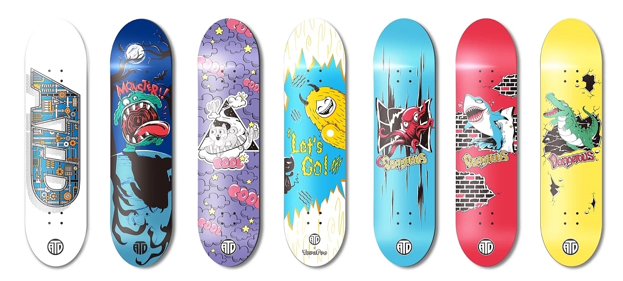 Moster小怪兽系列（二） 儿童滑板定制插画（图ZMjkxMDkzMTg4） - 商业插画 - 站酷设计师文子wzw原创素材 - 站酷ZCOOL