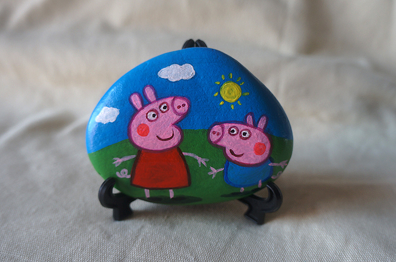 手绘石头—小猪佩奇和小马宝莉(商用定制)