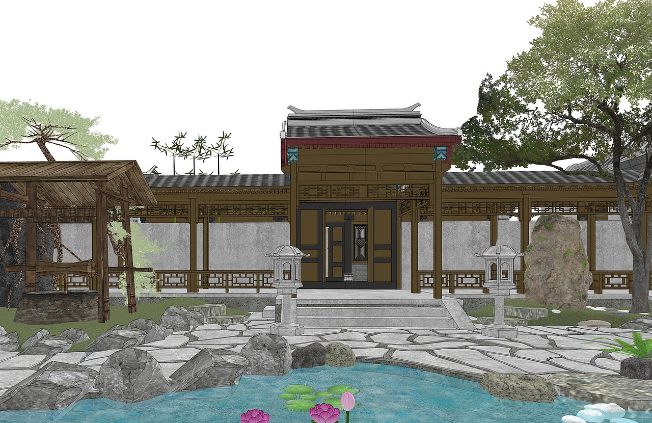 明清宫可园SU模型下载（图ZMzcwMTMxMzg4） - 景观设计 - 站酷设计师素模网原创素材 - 站酷ZCOOL