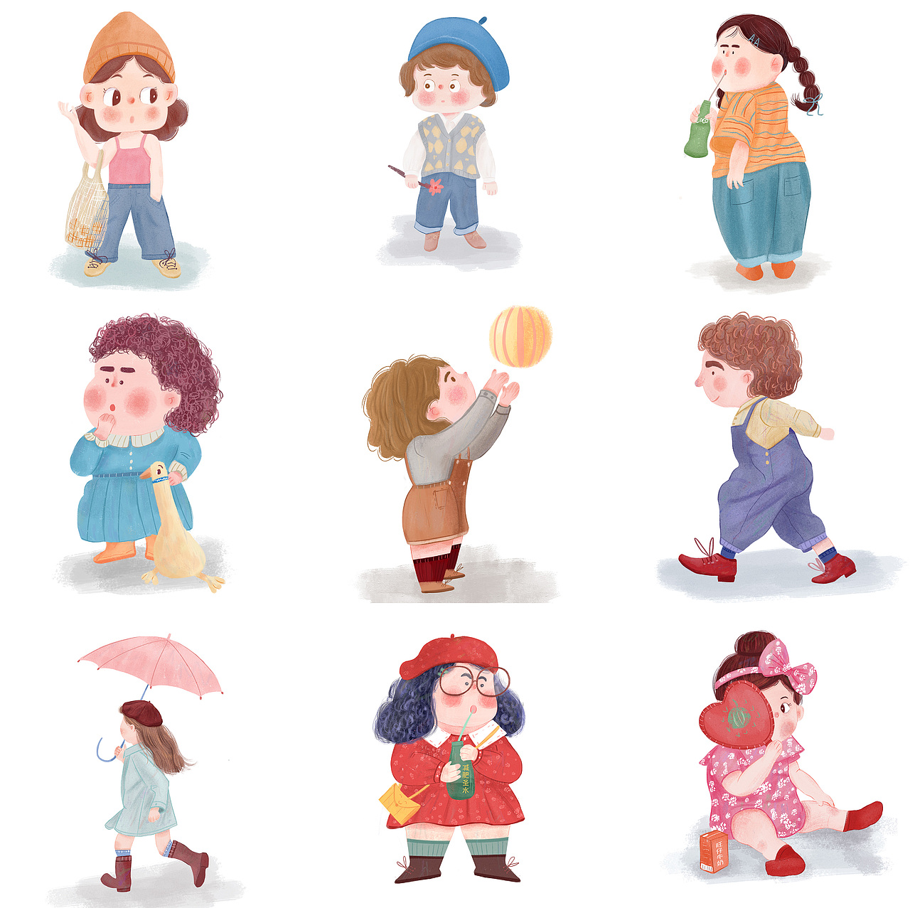 100个治愈小人-第三个九宫格