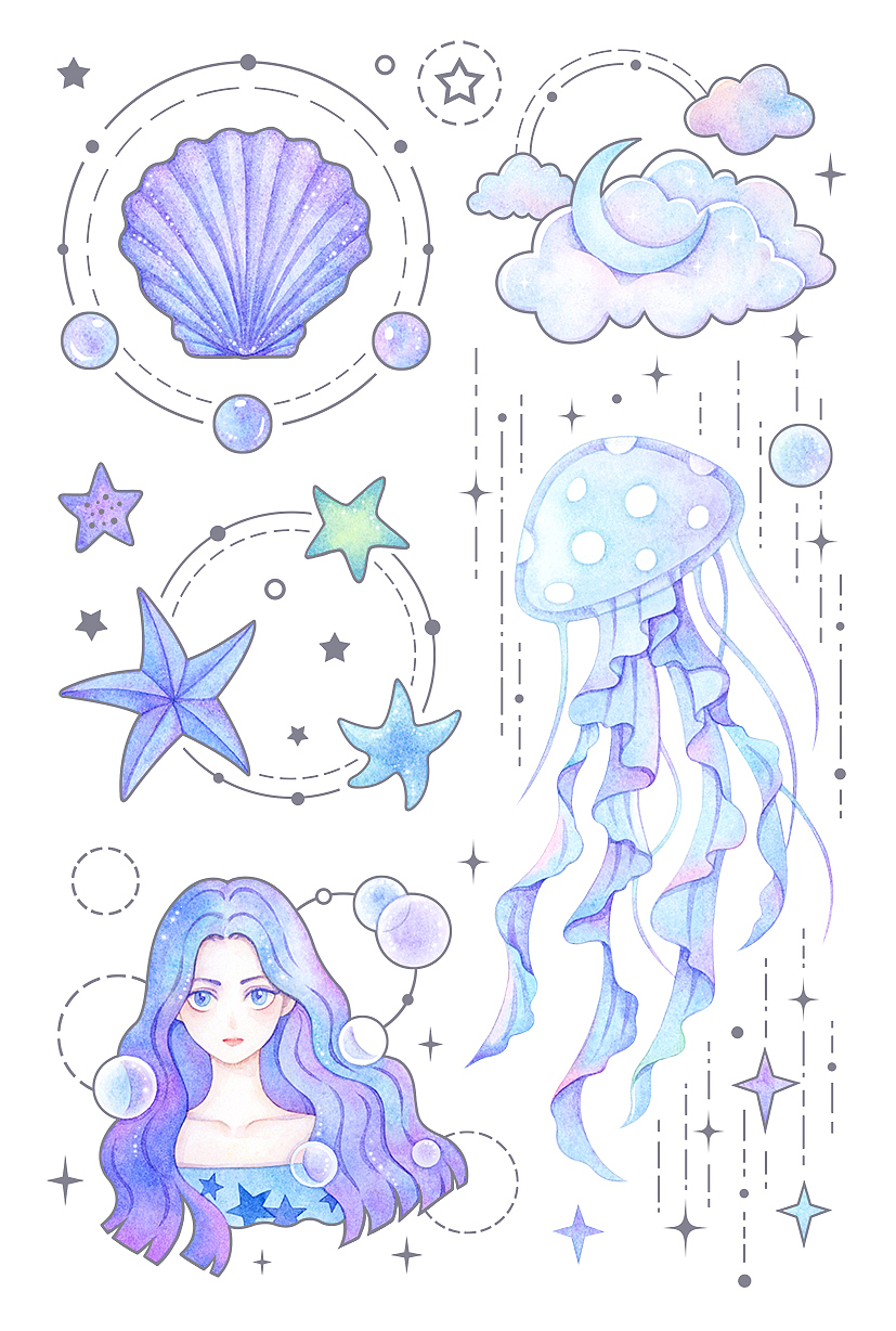 【烫银】贴纸系列