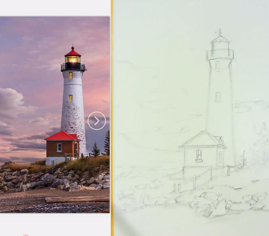 水彩畫燈塔繪畫過程（1）更多視頻課程陸續(xù)更新（圖ZMTc1NDM0NTI4） - 繪畫 - 站酷設(shè)計師潤木藝術(shù)原創(chuàng)素材 - 站酷ZCOOL