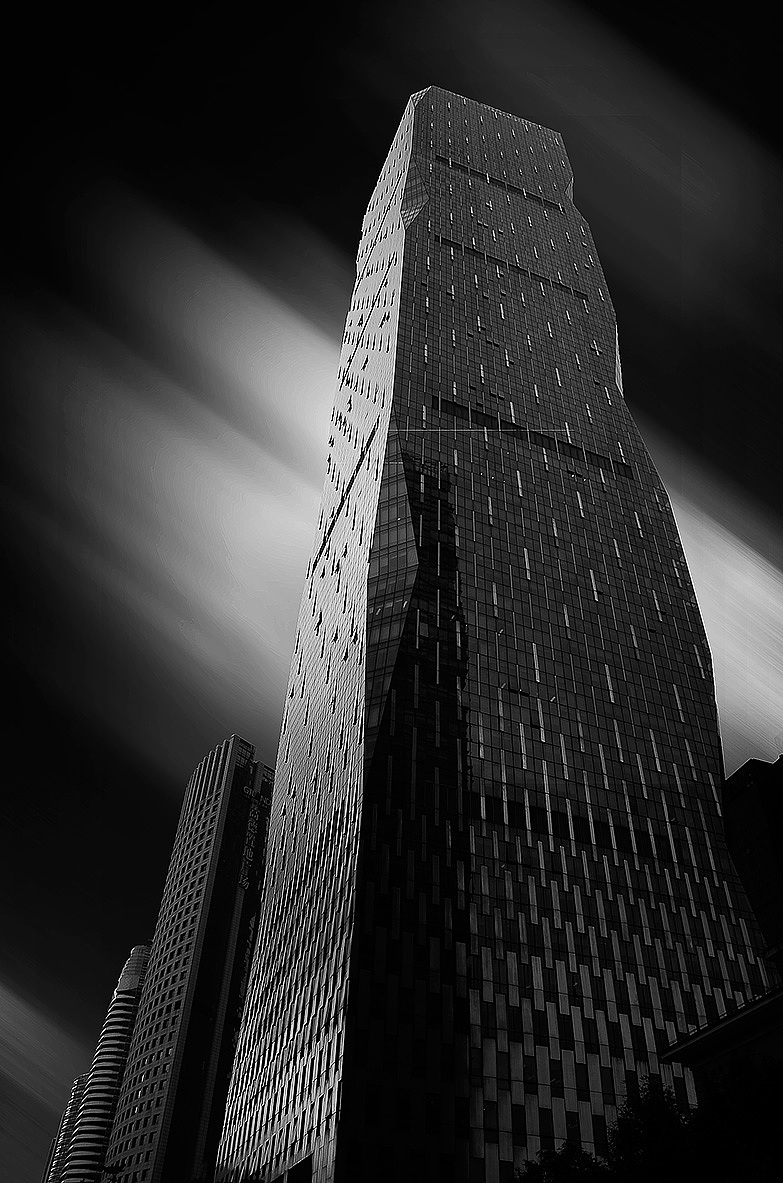 广州珠江新城城市建筑黑白摄影