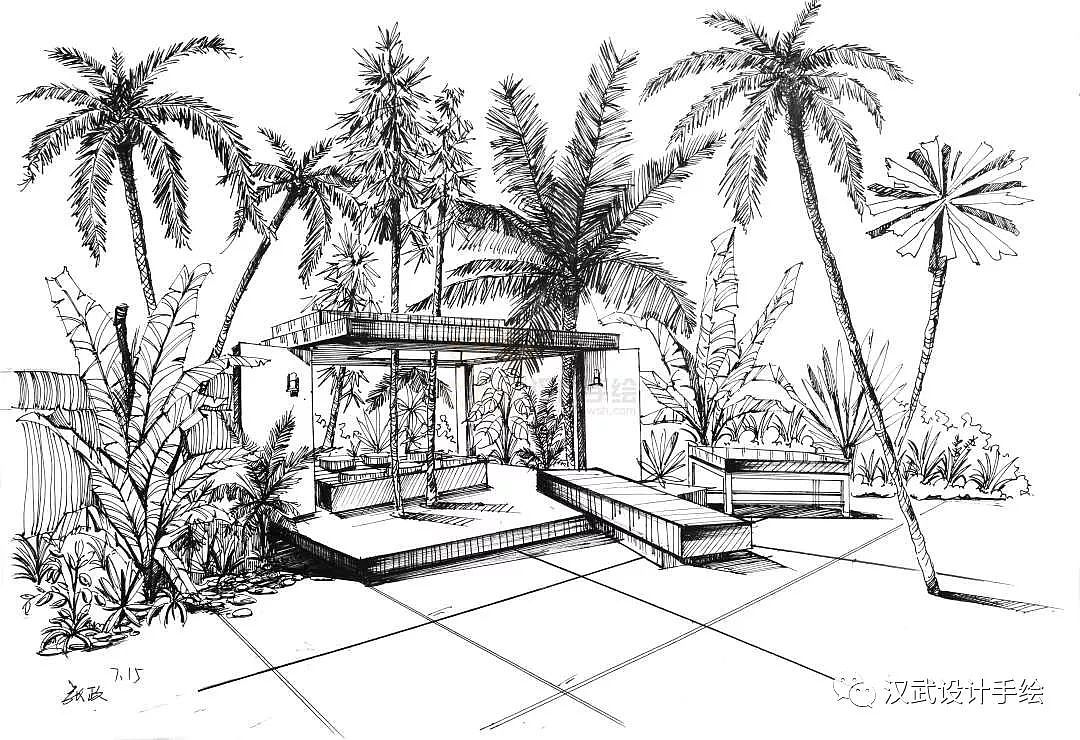 环艺手绘静态写生优秀作品分享