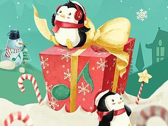 QQ音乐圣诞节皮肤界面