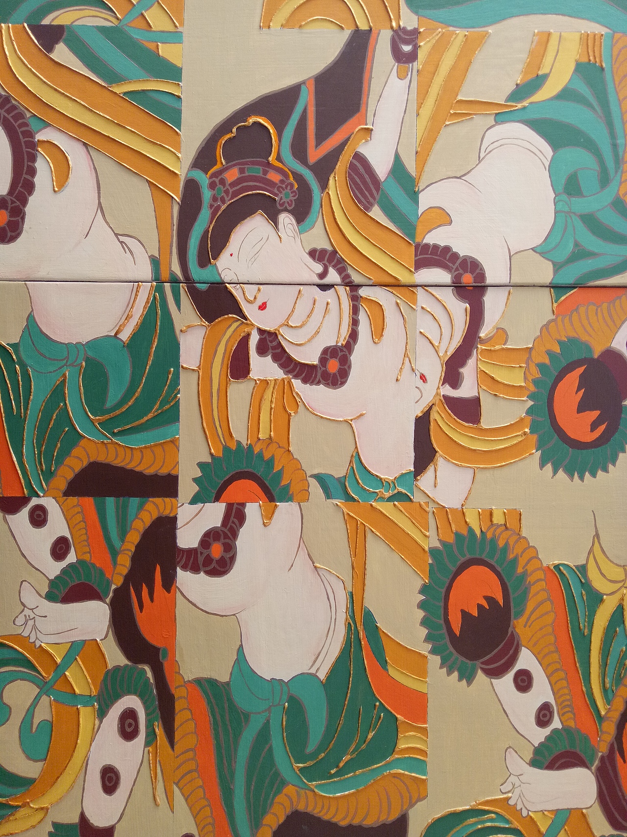 沥粉贴金创意装饰画飞天