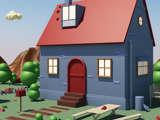 C4D/房子/基础场景搭建