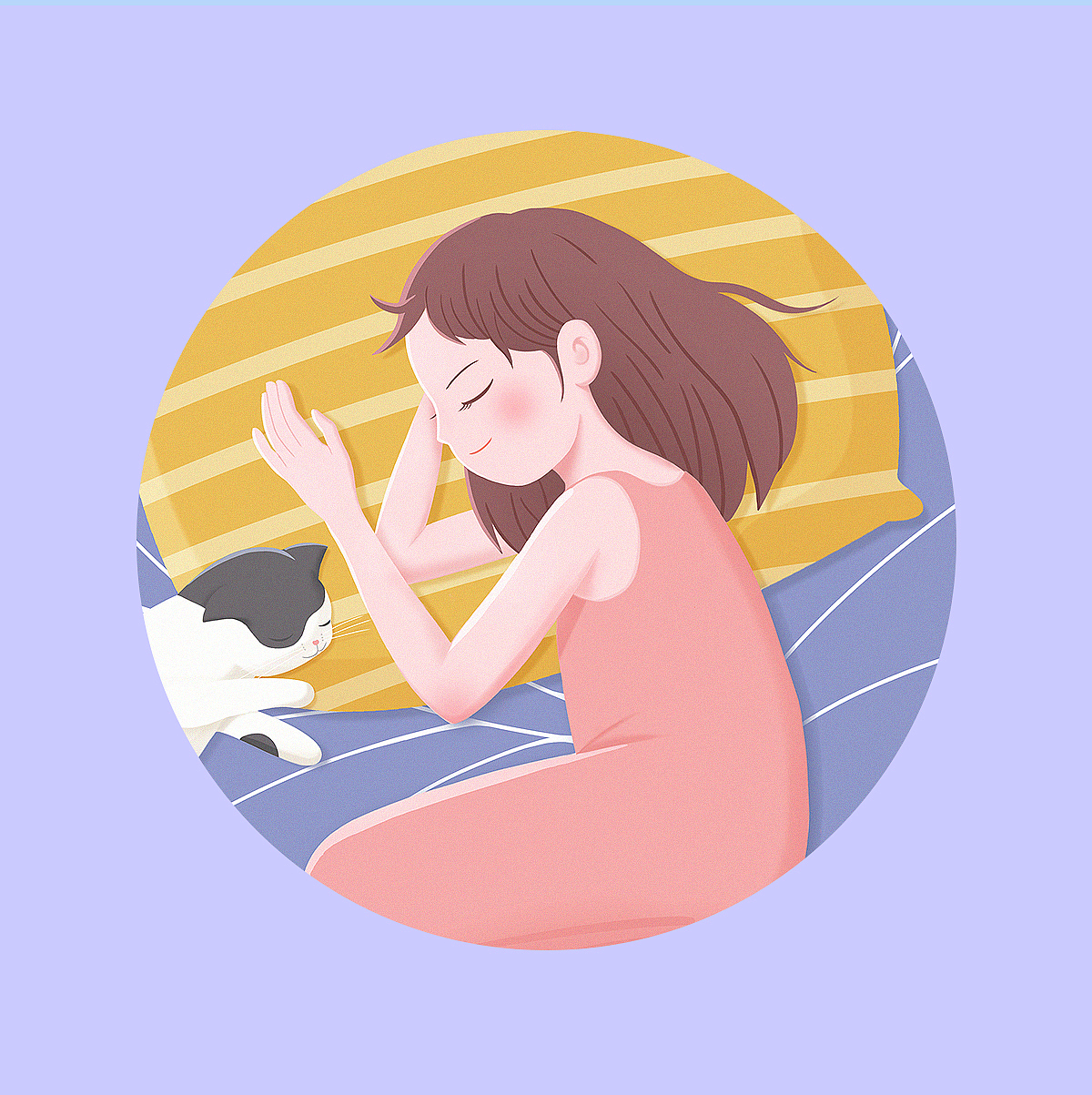 人物睡眠商业插画