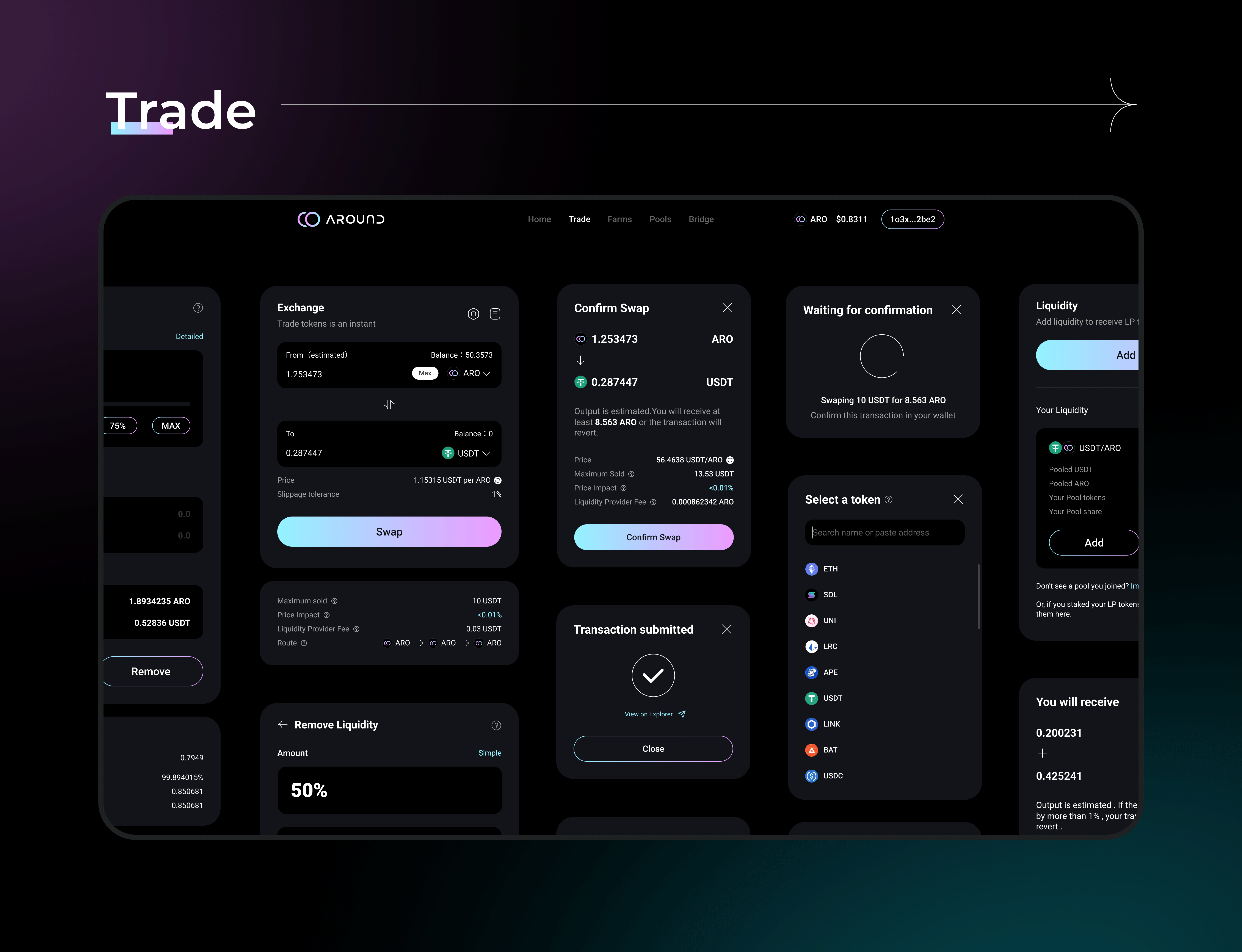 AroundSwap Web UI Design