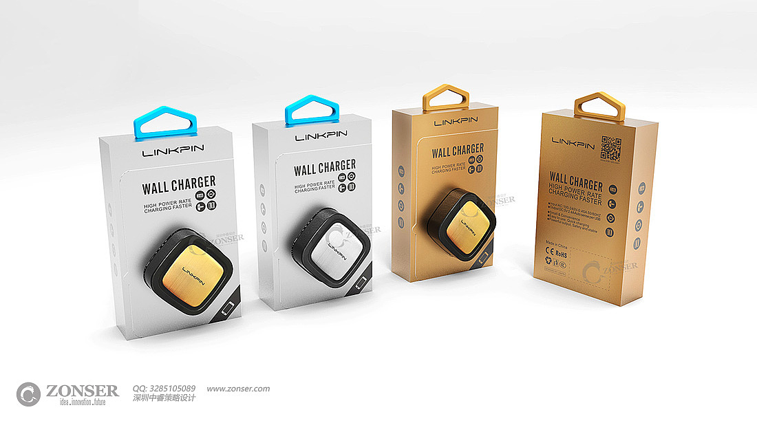 深圳中睿设计的一组U盘/墙充包装设计