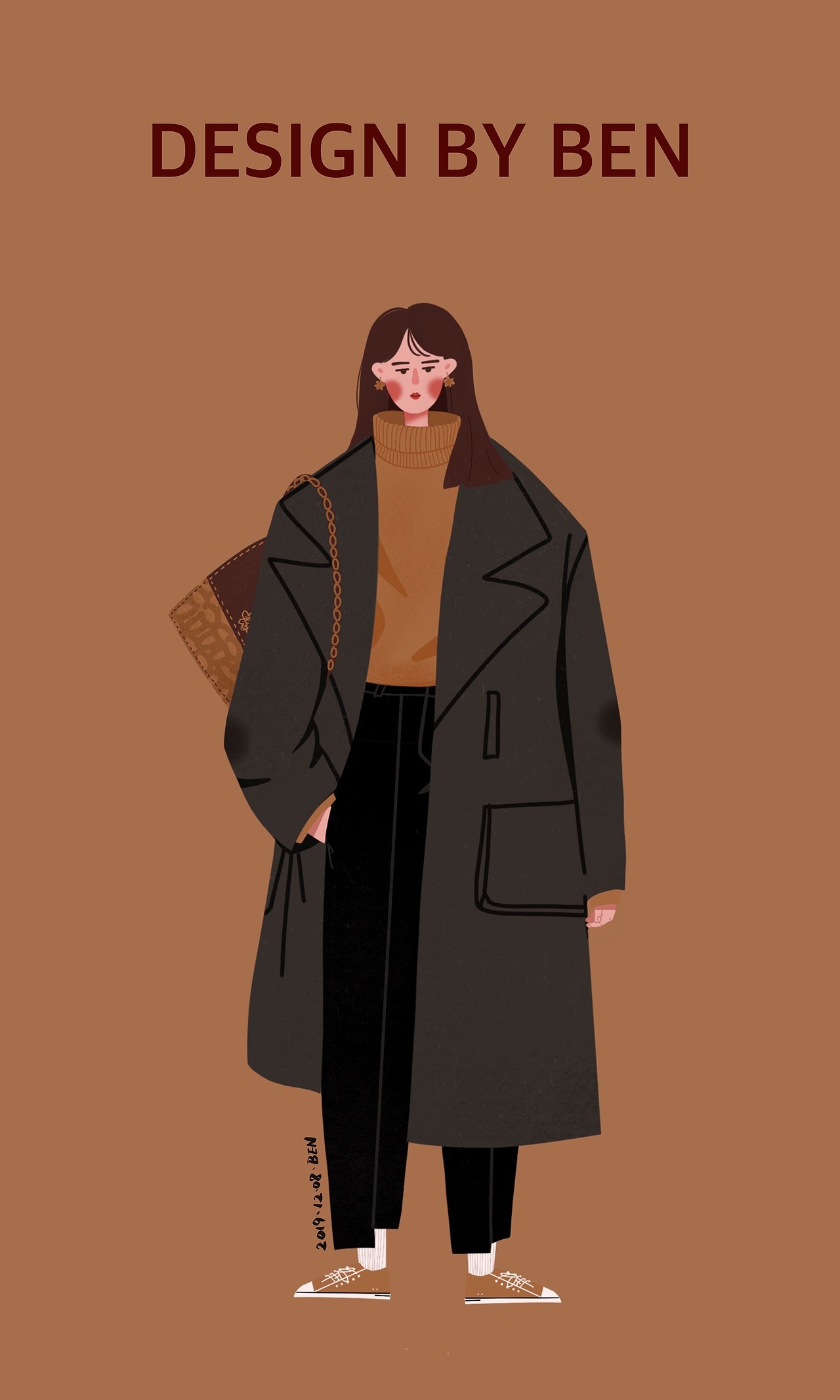 原创扁平插画人物-Cool girl（图ZMjIxODQxMjA4） - 商业插画 - 站酷设计师一只本原创素材 - 站酷ZCOOL