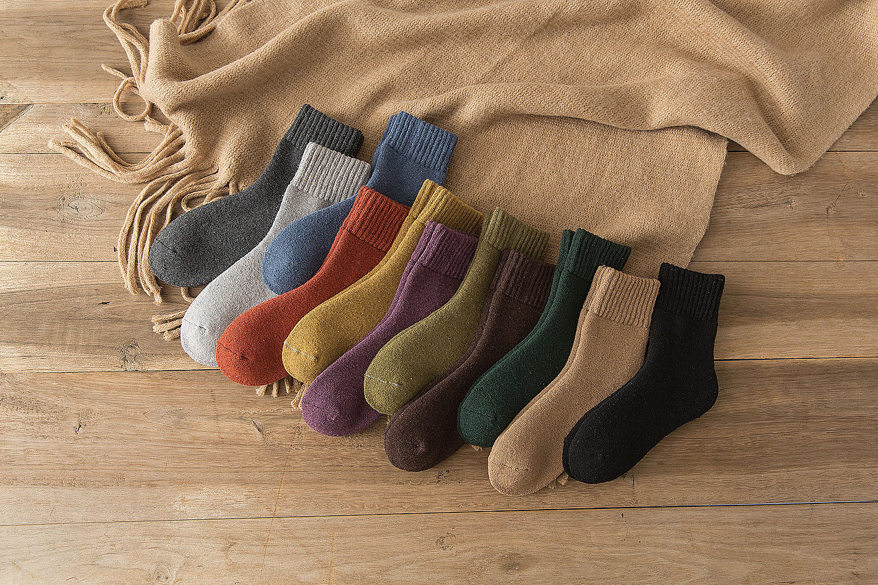 2019秋冬款加厚毛圈女袜袜子中筒